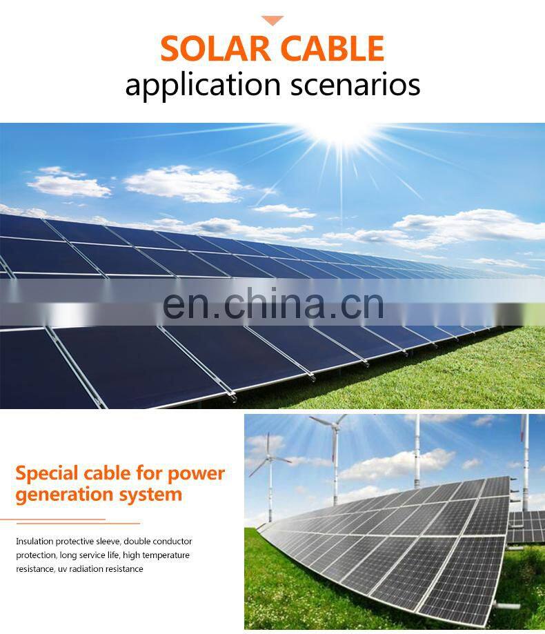 low smoke PVC material 6mm2 solar cable