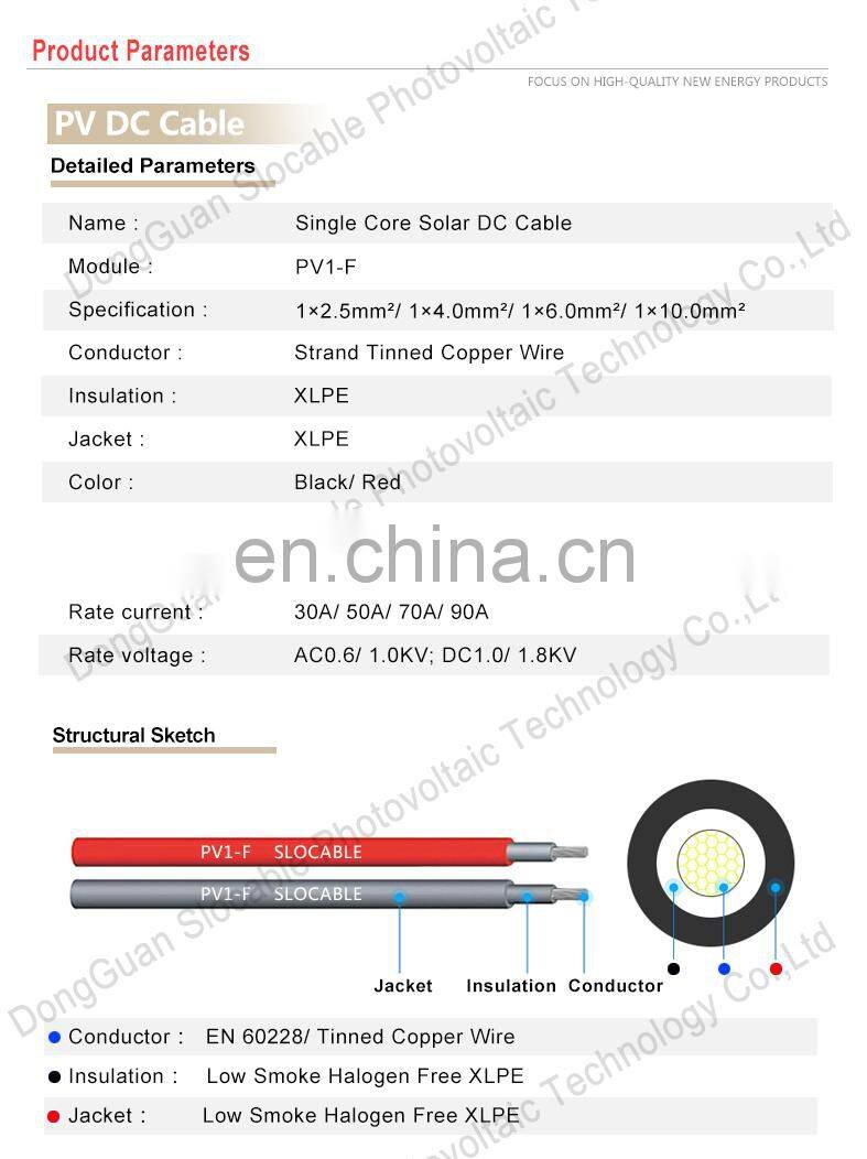 Slocable PV Single Core 2.5mm Solar Electric Cable