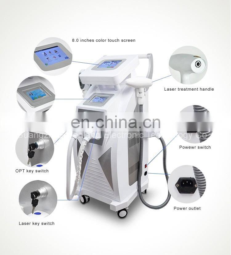 4 in 1 shr e light ipl opt rf & nd yag laser & hair removal multifunctional beauty machine with best quality on alibaba