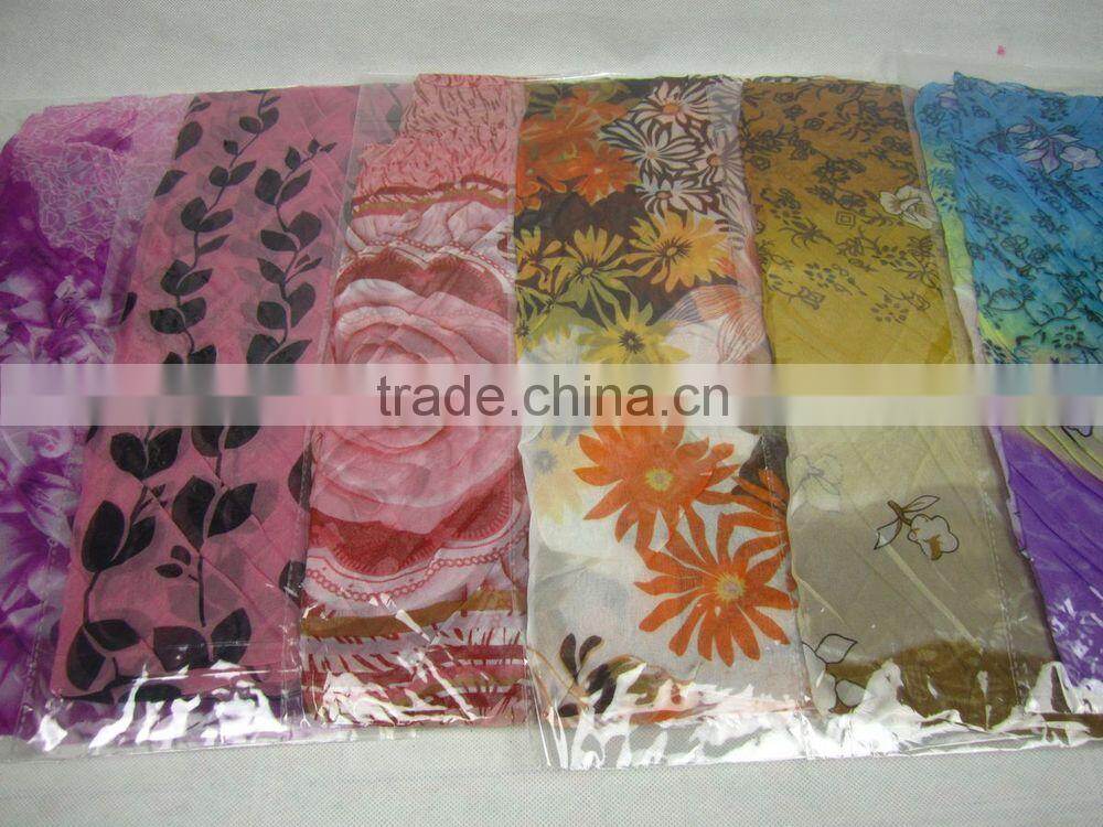 S497 NEW rumpled 40% silk and 60% LONG polyester MUSLIM SCARF