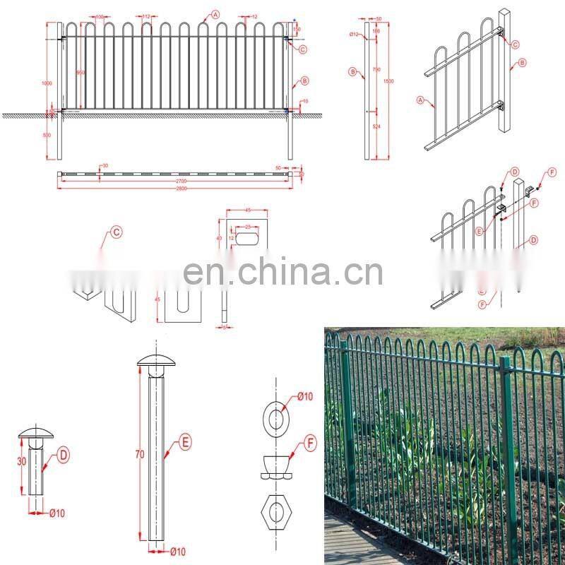 Bow top fencing round top garden wire fence