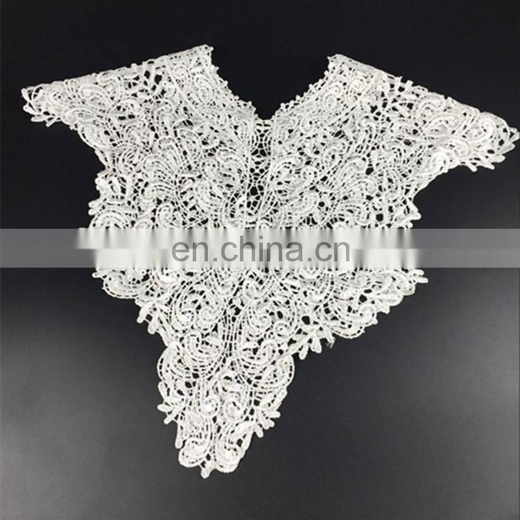 Embroidery Big Flowers Lace Neckline Fabric, DIY Collar Lace Fabrics for Sewing Supplies Crafts