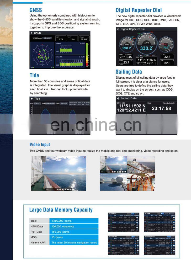 Marine electronics navigation communication Xinuo XN60 yacht 10.1 touch multi-function display MFD class B AIS GNSS GPS