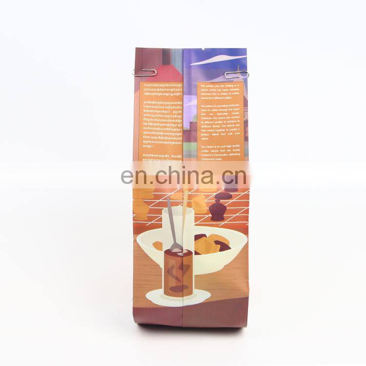 Manufacture Custom printed logo recycle eco-friendly 250g empty coffee bags with valve