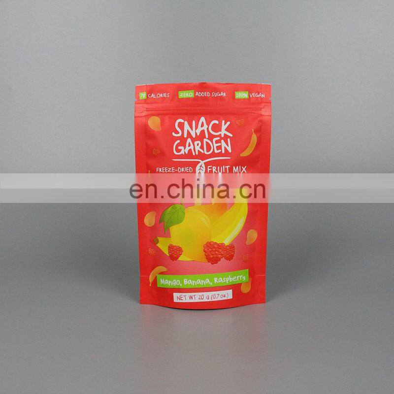 Silver mylar bag custom stand up pouch for tea ,coffee , snack