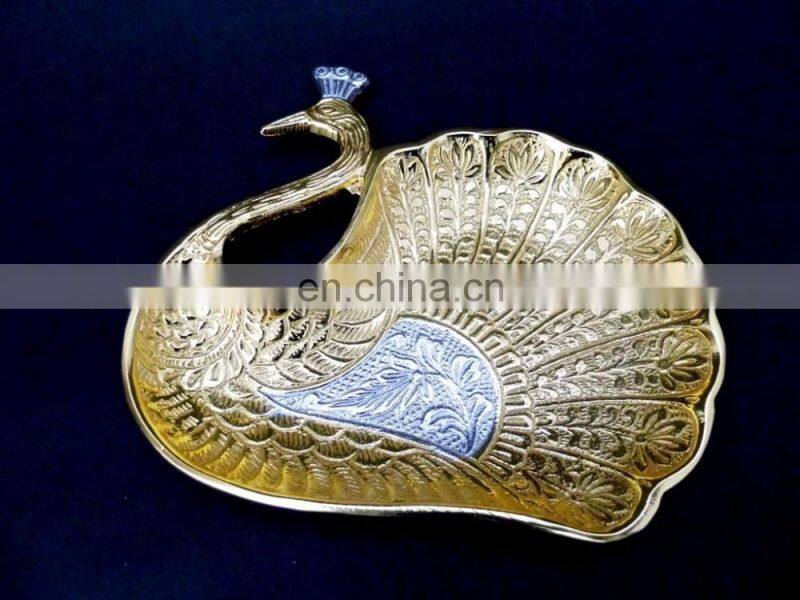 gola and silver plated antique serving bowl