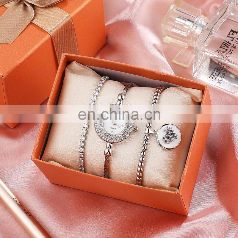 ZONMFEI ZM033-C Ladies Quartz Watches Wristwatch Gift Box Fashion Simple Desgin Woman Watch Set Bracelet
