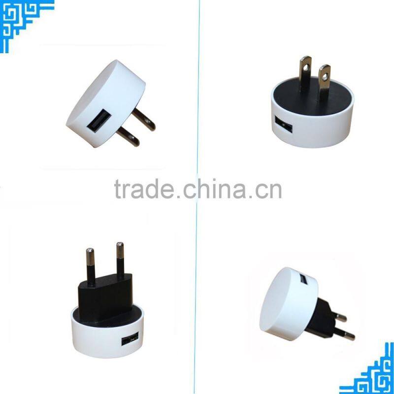Round wall charger with EU US plug superior rapid usb travel charger