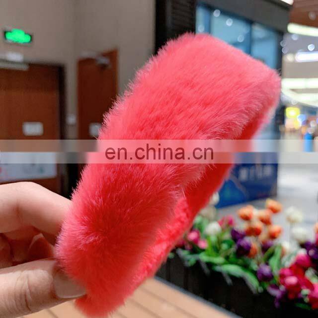 Autumn Hair Accessories Pink Fur Headband