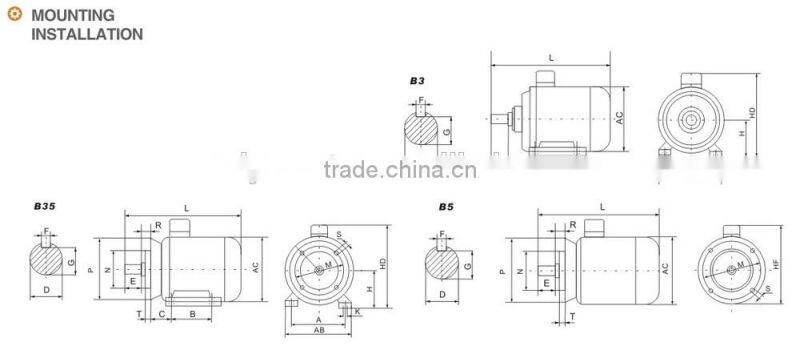 Iron Body Triphase TEFC And Best Induction Motor With Gears