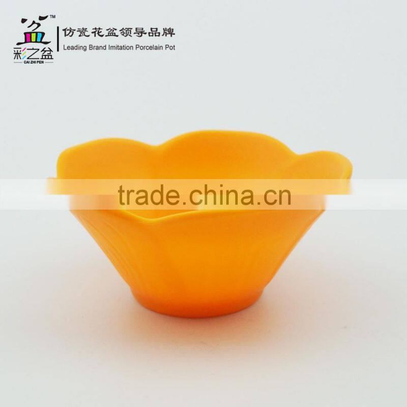 Hot sale small lotus shape melamine flower pot plastic flower pot 1412