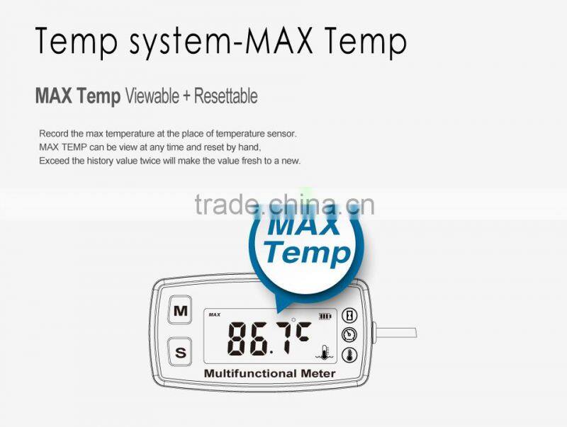 Digital LCD tach hour meter thermometer temp meter for gas engine motorcycle marine jet boat buggy tractor pit bike paramotor