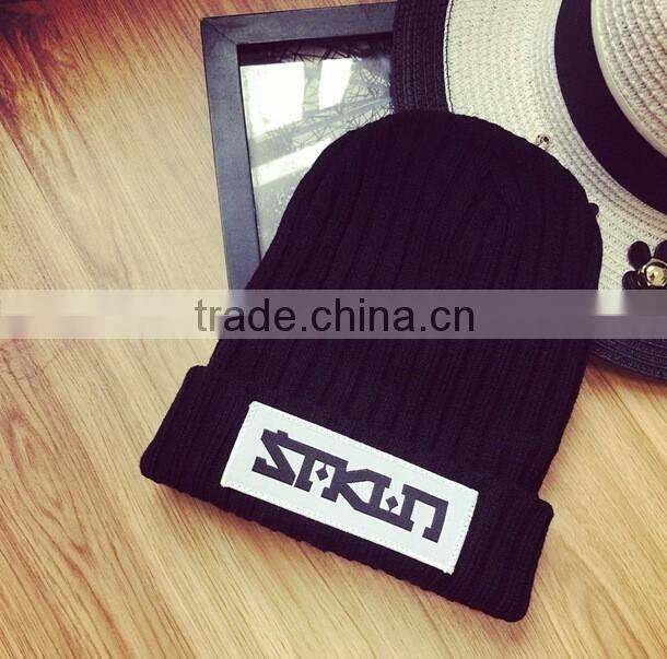 2016 Newest Cool Punk Rock Eye Pattern Rolled Brim Man Women Beanie Hats