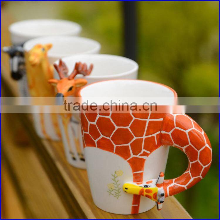 Ceramic 3D animal shape mugs for coffee or tea novelty cups food grade stoneware