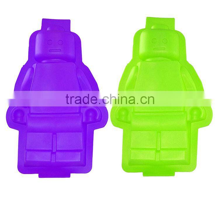 Large Figure Robot Silicone Mold, Robot Baking Molds, Minifigure Cube Tray Candy Mold, Building Block Ice Tray Candy