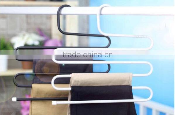 New design S-shape steel wardrobe trouser rack