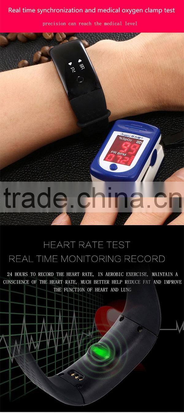 Blood Oxygen Monitor bluetooth 4.0 0.66" OLED display health wristband with pulse rate monitor