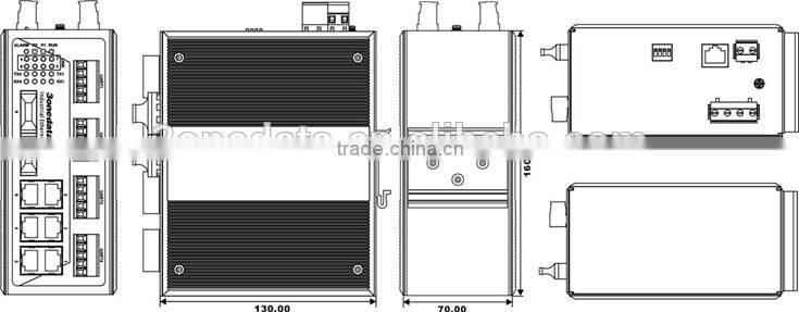 8 ports Managed Industrial Ethernet Fiber Switch with 4 ports RS485
