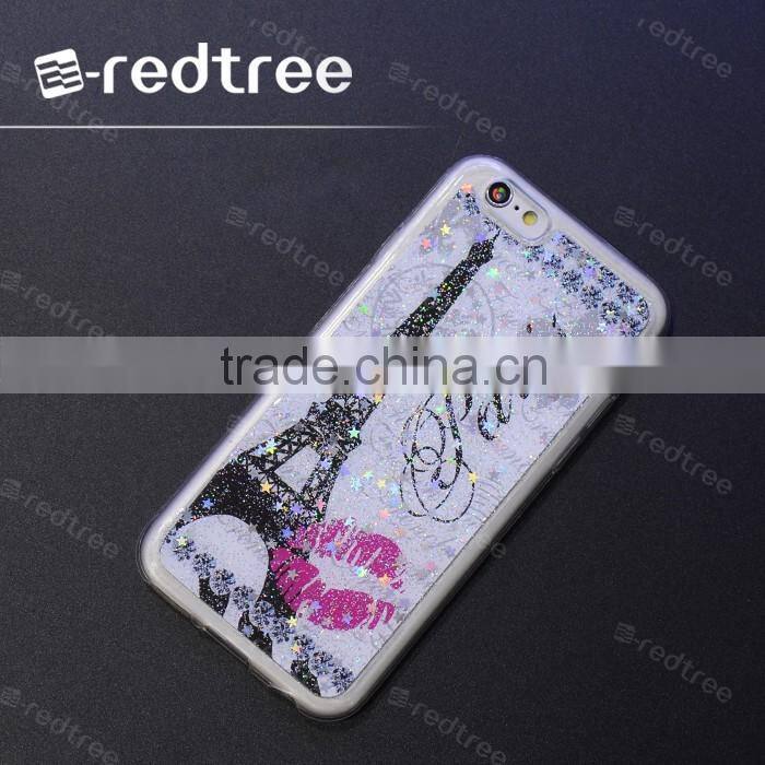 hot popular heart pattern with glitter tpu cell phone cover case