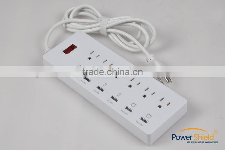 USA/United States / America USB extension socket outlet with Surge Protector 120V 16A