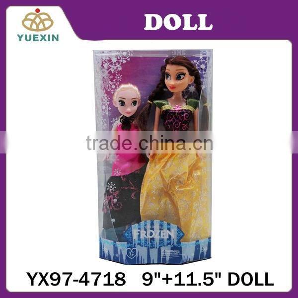 PVC Plastic Material Frozen Elsa and Anna doll for Frozen doll