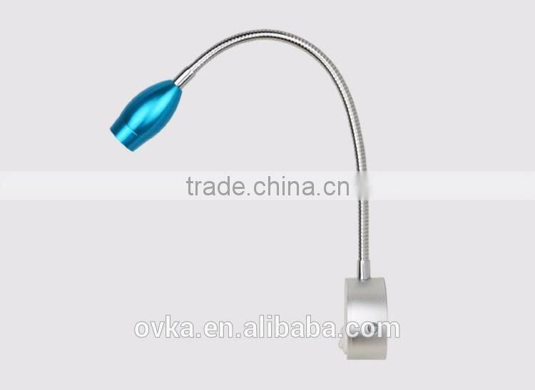 3W Hotel Reading Lamp LED wall light bedside reading lamp with flexible gooseneck on/off switch