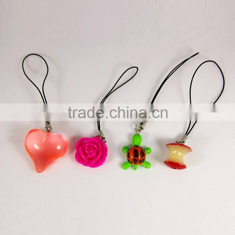factory wholesale resin flower turtle shape cell mobile phone strap for present