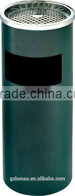 China factory colorful round standing not rust trash can with ashtary
