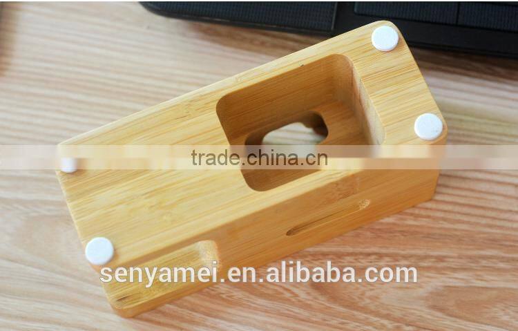2 in 1 Charger Holder For Apple Watch Stand Bamboo Wood,For Dock