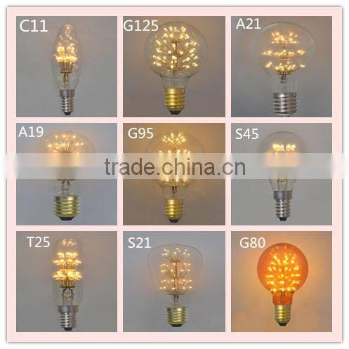 Dimmable S14-16LED 120VAC LED start bulb light E27 holiday lighting green decorative 360 degree Beam angle