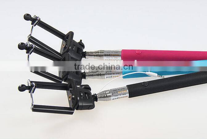 portable travel silicone take pole selfie stick