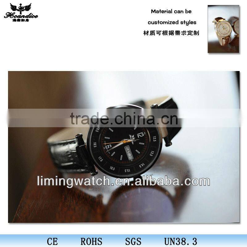 SP-2215 New design vogue fashion men leather watch with auto date