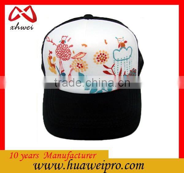 Custom Sublimation Foam Kids Trucker Cap Carton Pattern Children Mesh Cap