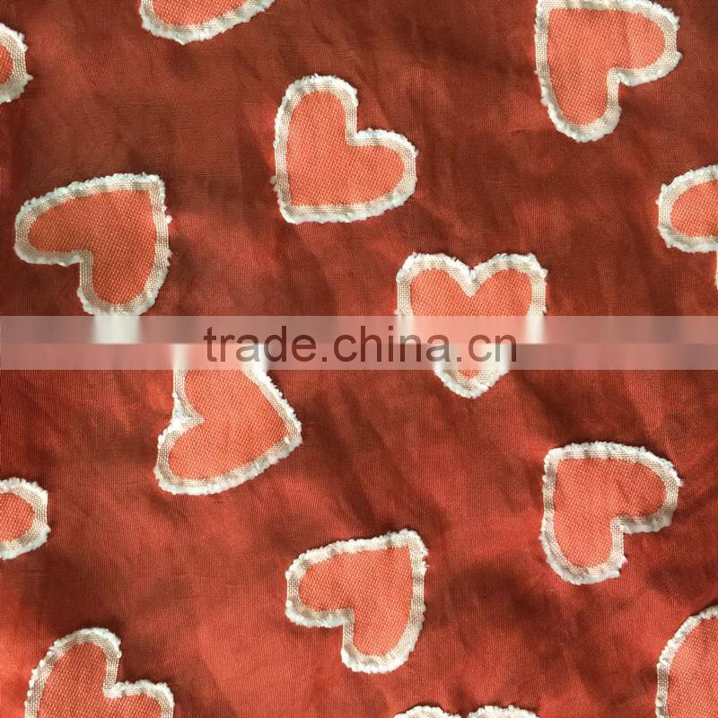 Spring summer love heart pattern cutting motif woven fabric