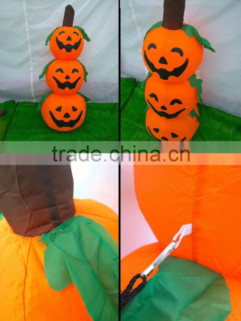New tall led light Inflatable tractor Lighted 3 wire Pumpkin stacked commercial Halloween Decoration