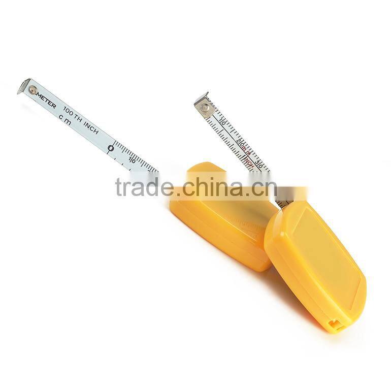 Double sides custom mini retractable bulk yellow elastic ABS plastic tape measures 2 meters