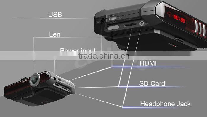 Russia and Korea Market Full HD DVR+Radar detector+GPS 3in1 anti speed radar detector