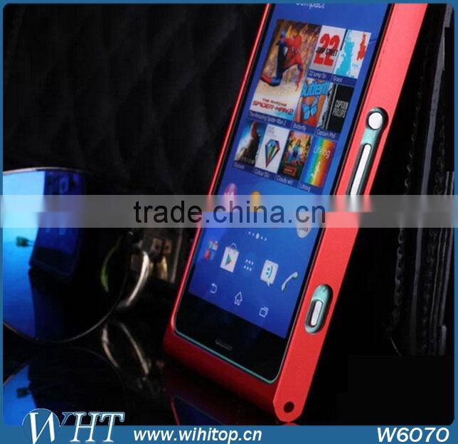 Fashional Alumimum Mental Bumper Case For Sony Xperia Z3 Mini Compact +Screen Protector For Z3 Compact