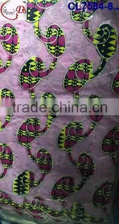 CL7584 Hot selling top quality new design charming color women wax lace fabric