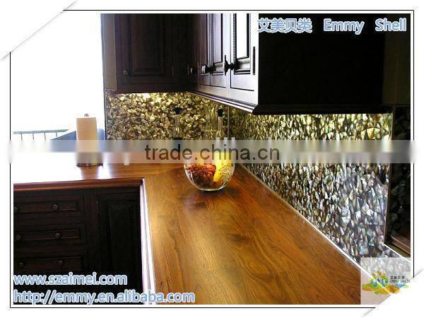 Strip black/gray mother of pearl seashell mosaic wall tile wall panel