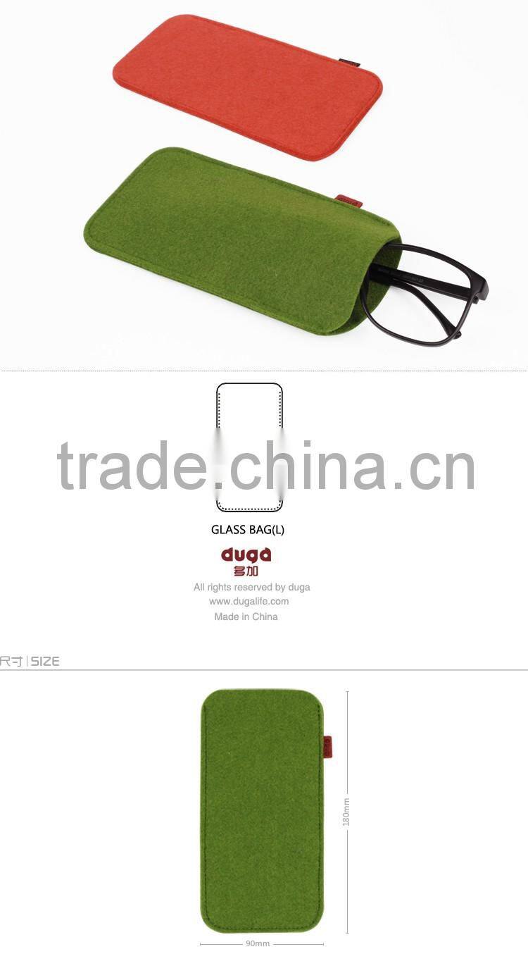 Grey Felt Soft Eyeglasses &Sunglasses Protective Roll Up Case Pouch