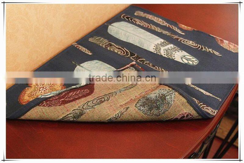 Wholesale colorful tapestry jacqaurd fabric table mats, table runners