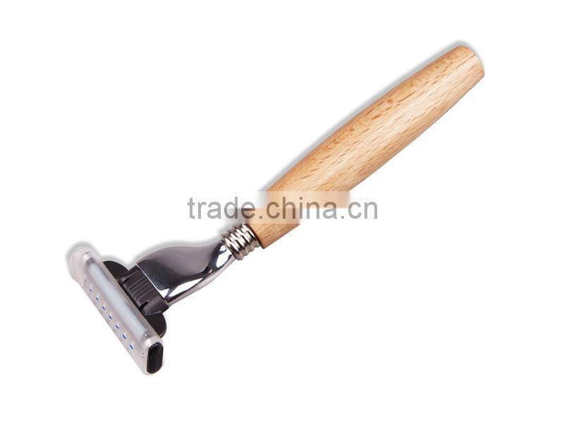 Classical 3blade wooden handle shaving razor
