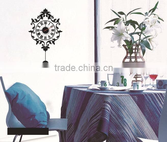 large loving heart clock shape removable room decor 3D wall sticker