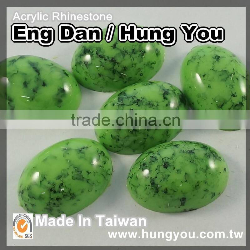 Oval Shaped Semi-Precious Stone With Spray For Bag