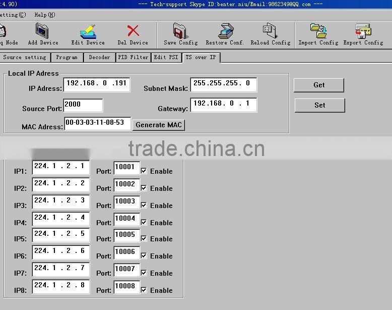 8 DVB-S2 to udp ip dvb-c qam modulator(8*DVB-S/S2+3*ASI in,4*MPTS-IP/DVB-C RF out)