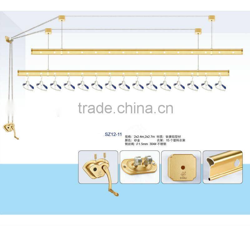 Good quality aluminium clothes hanger with balcony clothes drying rack