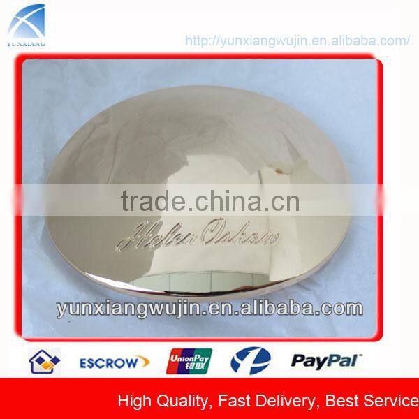 CD7155 Simple Design Oval Gold Plain Metal Belt Buckle with Engraving Logo