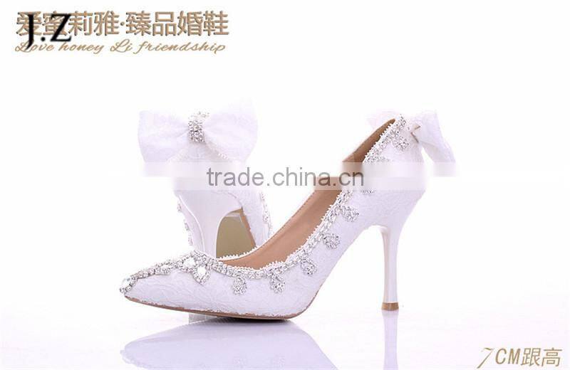 OW19 retail women fresh lace high heel wedding shoes