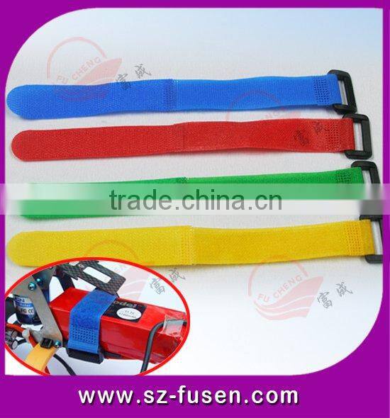 Black Nylon adjustable magic tape straps